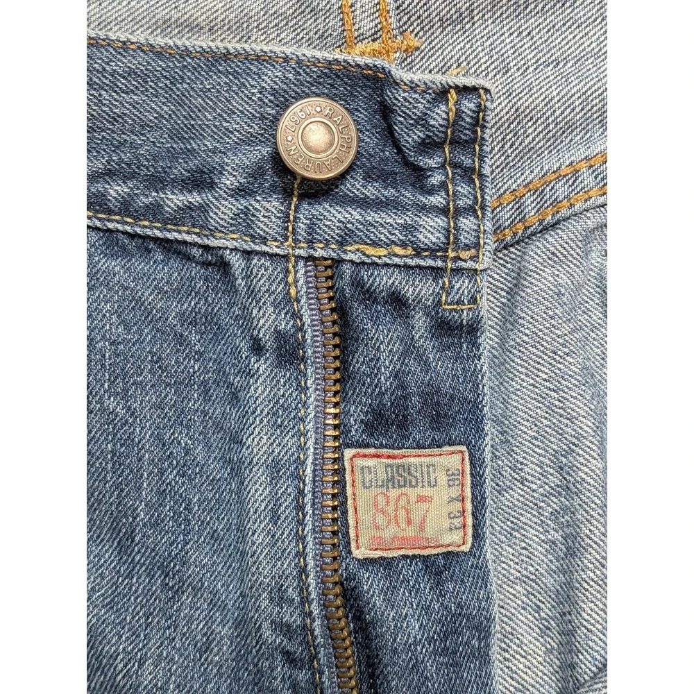 Polo Ralph Lauren Mens 36x32 Blue Straight Leg Denim Jeans Cotton Pants W36 L32